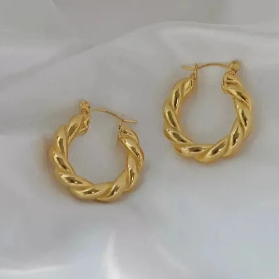 Jewelvers 18K GoldFilled Twisted Hoop Earrings 5MM Earrings Jewelvers 18K GoldFilled Twisted Hoop Earrings 5MM Earrings