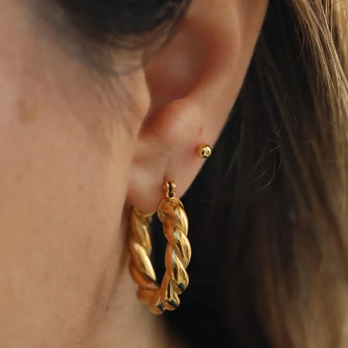 Jewelvers 18K GoldFilled Twisted Hoop Earrings 5MM Earrings Jewelvers 18K GoldFilled Twisted Hoop Earrings 5MM Earrings