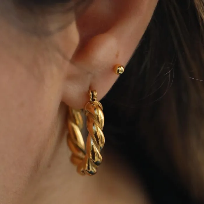 Jewelvers 18K GoldFilled Twisted Hoop Earrings 5MM Earrings Jewelvers 18K GoldFilled Twisted Hoop Earrings 5MM Earrings