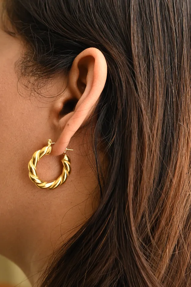 Jewelvers 18K GoldFilled Twisted Hoop Earrings 5MM Earrings Jewelvers 18K GoldFilled Twisted Hoop Earrings 5MM Earrings
