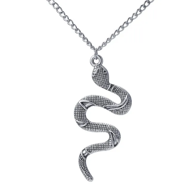 N974 Silver Snake Necklace with FREE EARRINGS alice Necklaces