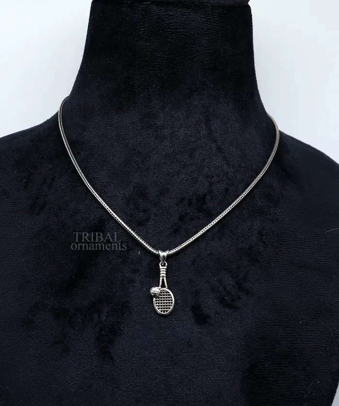 Necklaces TRIBAL ORNAMENTS 925 sterling silver handmade stylish design small Tennis racket style pendant best gifting jewelry religious pendant custom jewelry ssp1689