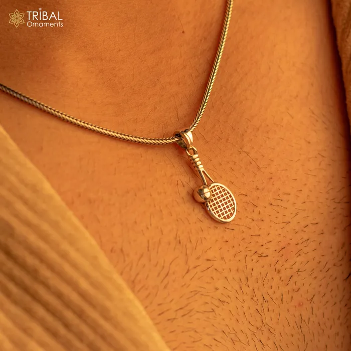Necklaces TRIBAL ORNAMENTS 925 sterling silver handmade stylish design small Tennis racket style pendant best gifting jewelry religious pendant custom jewelry ssp1689