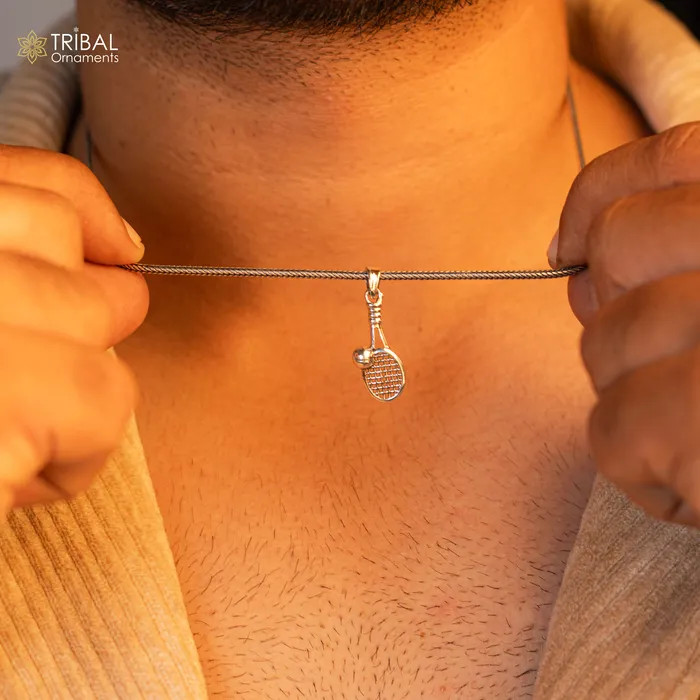 Necklaces TRIBAL ORNAMENTS 925 sterling silver handmade stylish design small Tennis racket style pendant best gifting jewelry religious pendant custom jewelry ssp1689