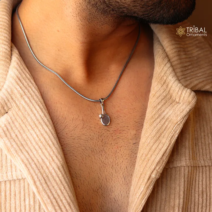 Necklaces TRIBAL ORNAMENTS 925 sterling silver handmade stylish design small Tennis racket style pendant best gifting jewelry religious pendant custom jewelry ssp1689