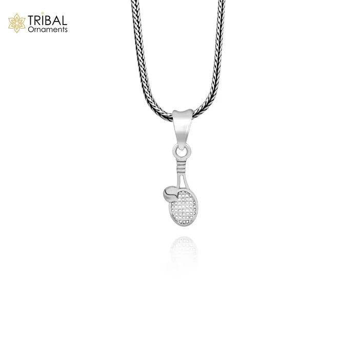 Necklaces TRIBAL ORNAMENTS 925 sterling silver handmade stylish design small Tennis racket style pendant best gifting jewelry religious pendant custom jewelry ssp1689