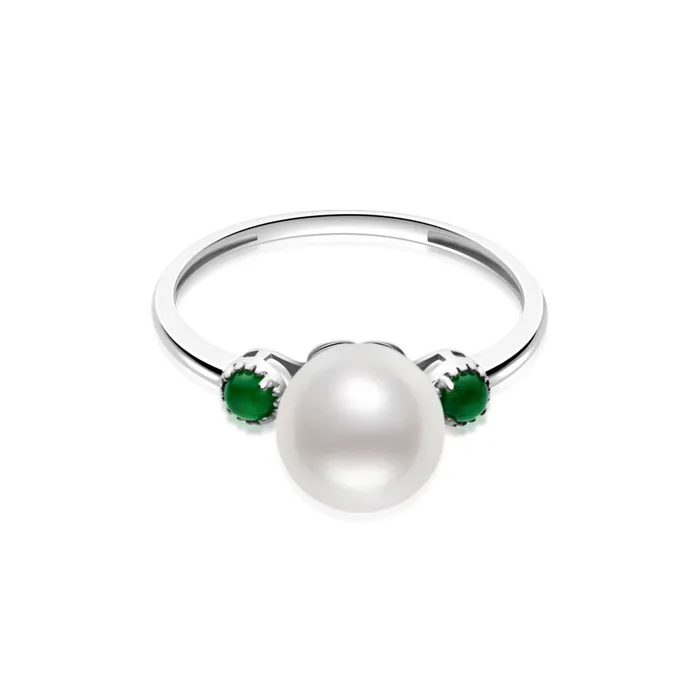 Pearly Lustre Rings 18K Solid Gold Top Grade Freshwater Pearl Ring KR00119