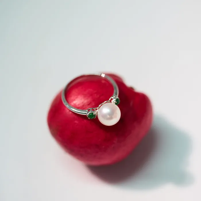 Pearly Lustre Rings 18K Solid Gold Top Grade Freshwater Pearl Ring KR00119