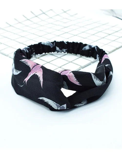 Rings 02 H168 Black Flying Bird Head Band