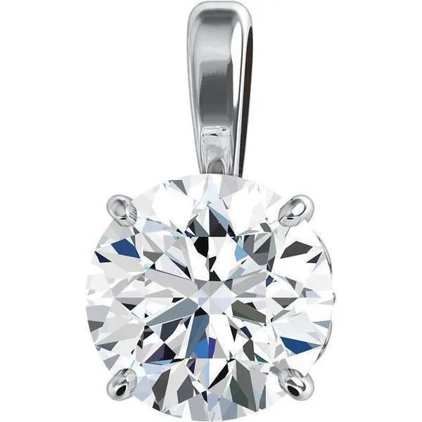 Rings Fire Brilliance FAB Round Moissanite 4 Prong Ring Complete 14K White Gold Solitaire Wedding Set