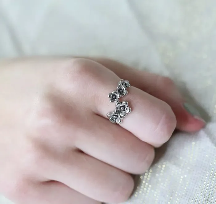 Rings Jewelvers 925 Sterling Silver Flower Ring Rings Jewelvers 925 Sterling Silver Flower Ring