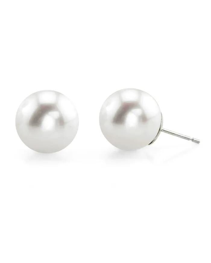 spt Earrings White South Sea Round Pearl Stud Earrings 100110mm
