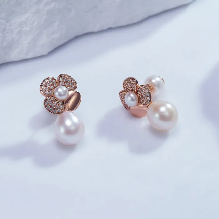 Top Grade Freshwater Pearl Earrings WE00645 GARDENS Pearly Lustre Earrings