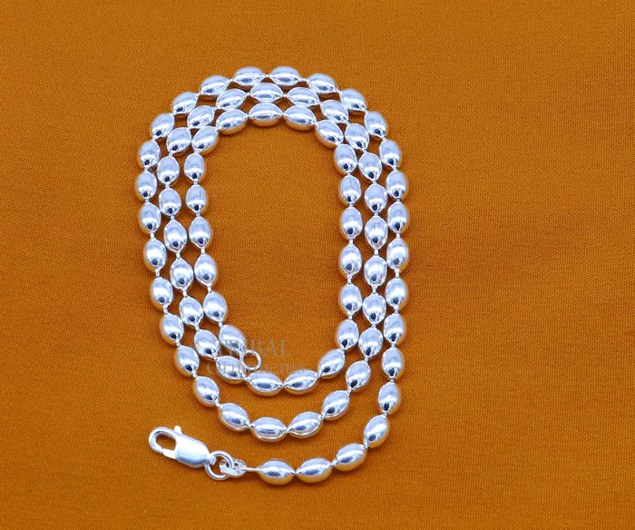 TRIBAL ORNAMENTS 20 4MM 925 sterling silver beaded chains for adding elegance and sparkle to any outfit their captivating beauty and graceful movement CH219 Necklaces TRIBAL ORNAMENTS 20 4MM 925 sterling silver beaded chains for adding elegance and sparkle to any outfit their captivating beauty and graceful movement CH219 Necklaces