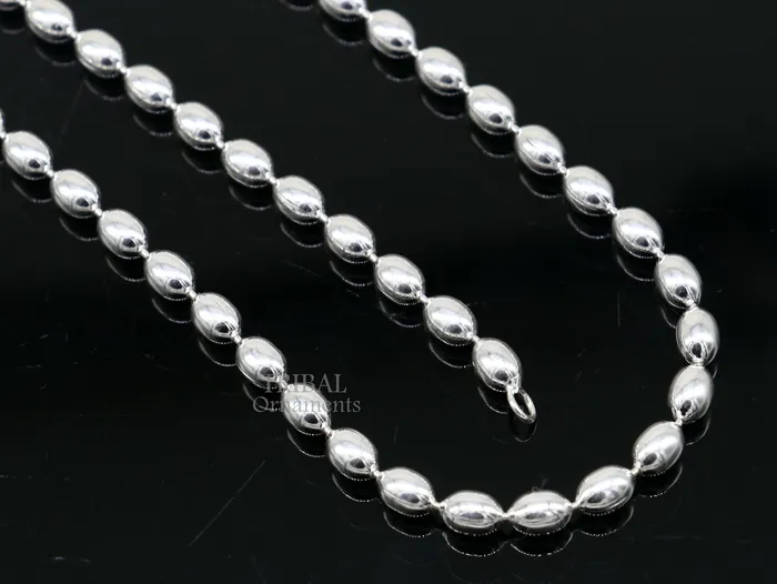 TRIBAL ORNAMENTS 20 4MM 925 sterling silver beaded chains for adding elegance and sparkle to any outfit their captivating beauty and graceful movement CH219 Necklaces TRIBAL ORNAMENTS 20 4MM 925 sterling silver beaded chains for adding elegance and sparkle to any outfit their captivating beauty and graceful movement CH219 Necklaces