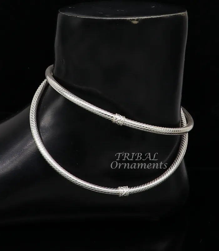 TRIBAL ORNAMENTS 925 Sterling silver Handmade plain design Traditional cultural modern trendy foot kada anklets bracelet best gift for brides nsfk94 Bracelets TRIBAL ORNAMENTS 925 Sterling silver Handmade plain design Traditional cultural modern trendy foot kada anklets bracelet best gift for brides nsfk94 Bracelets