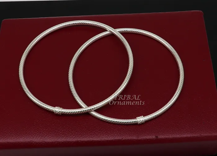 TRIBAL ORNAMENTS 925 Sterling silver Handmade plain design Traditional cultural modern trendy foot kada anklets bracelet best gift for brides nsfk94 Bracelets