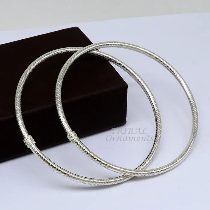 TRIBAL ORNAMENTS 925 Sterling silver Handmade plain design Traditional cultural modern trendy foot kada anklets bracelet best gift for brides nsfk94 Bracelets