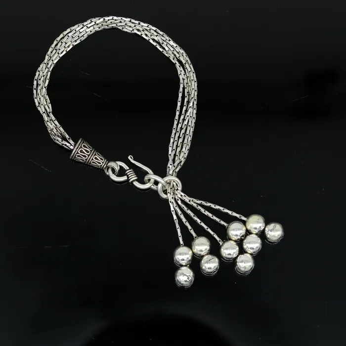 TRIBAL ORNAMENTS Bracelets 925 sterling silver handmade gorgeous charm bracelet excellent multi chain customized adjustable jewelry bridesmaid gift jewelry nsbr13 TRIBAL ORNAMENTS Bracelets 925 sterling silver handmade gorgeous charm bracelet excellent multi chain customized adjustable jewelry bridesmaid gift jewelry nsbr13