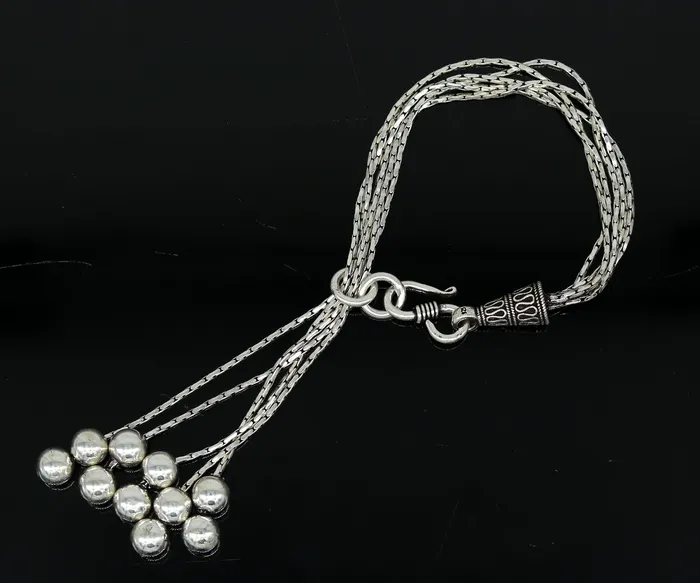 TRIBAL ORNAMENTS Bracelets 925 sterling silver handmade gorgeous charm bracelet excellent multi chain customized adjustable jewelry bridesmaid gift jewelry nsbr13