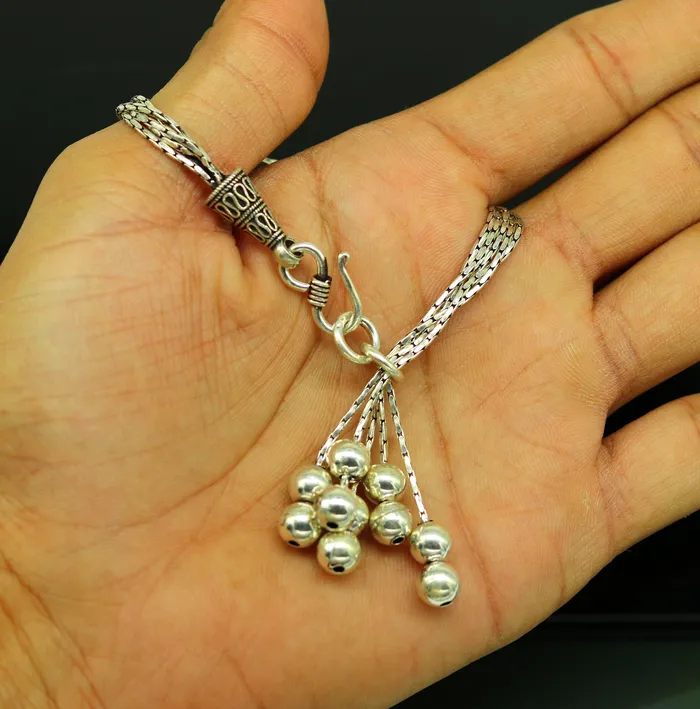TRIBAL ORNAMENTS Bracelets 925 sterling silver handmade gorgeous charm bracelet excellent multi chain customized adjustable jewelry bridesmaid gift jewelry nsbr13
