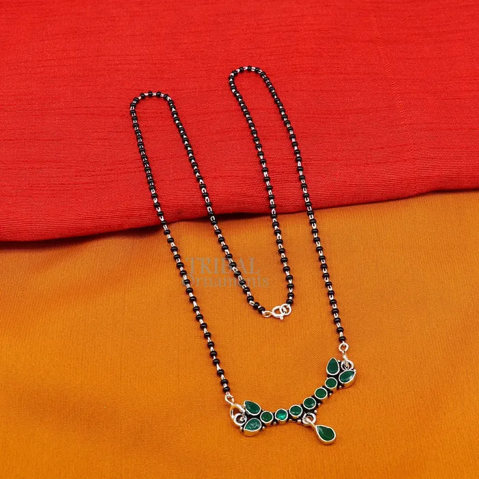 TRIBAL ORNAMENTS Necklaces 925 sterling silver black beads mangal sutra chain necklace for Every Occasion brides Mangalsutra chunky necklace ms13 TRIBAL ORNAMENTS Necklaces 925 sterling silver black beads mangal sutra chain necklace for Every Occasion brides Mangalsutra chunky necklace ms13
