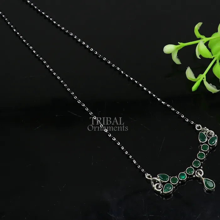 TRIBAL ORNAMENTS Necklaces 925 sterling silver black beads mangal sutra chain necklace for Every Occasion brides Mangalsutra chunky necklace ms13 TRIBAL ORNAMENTS Necklaces 925 sterling silver black beads mangal sutra chain necklace for Every Occasion brides Mangalsutra chunky necklace ms13