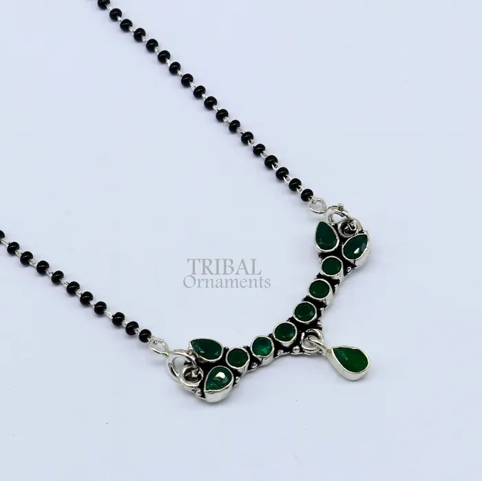 TRIBAL ORNAMENTS Necklaces 925 sterling silver black beads mangal sutra chain necklace for Every Occasion brides Mangalsutra chunky necklace ms13 TRIBAL ORNAMENTS Necklaces 925 sterling silver black beads mangal sutra chain necklace for Every Occasion brides Mangalsutra chunky necklace ms13