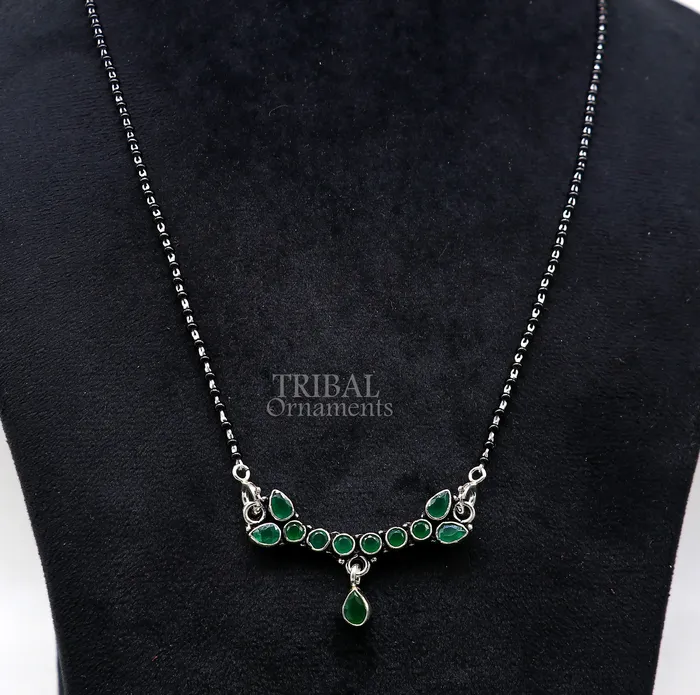 TRIBAL ORNAMENTS Necklaces 925 sterling silver black beads mangal sutra chain necklace for Every Occasion brides Mangalsutra chunky necklace ms13 TRIBAL ORNAMENTS Necklaces 925 sterling silver black beads mangal sutra chain necklace for Every Occasion brides Mangalsutra chunky necklace ms13