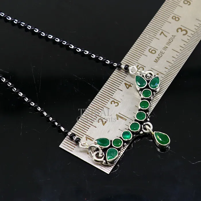 TRIBAL ORNAMENTS Necklaces 925 sterling silver black beads mangal sutra chain necklace for Every Occasion brides Mangalsutra chunky necklace ms13 TRIBAL ORNAMENTS Necklaces 925 sterling silver black beads mangal sutra chain necklace for Every Occasion brides Mangalsutra chunky necklace ms13