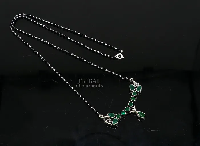 TRIBAL ORNAMENTS Necklaces 925 sterling silver black beads mangal sutra chain necklace for Every Occasion brides Mangalsutra chunky necklace ms13 TRIBAL ORNAMENTS Necklaces 925 sterling silver black beads mangal sutra chain necklace for Every Occasion brides Mangalsutra chunky necklace ms13