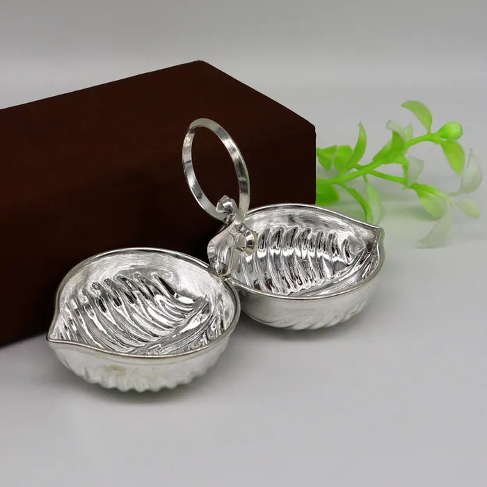 TRIBAL ORNAMENTS Rings Handmade pure 925 sterling silver gorgeous leaf design stylish tilak combo mini bowl tilak patra puja utensils temple article su180 TRIBAL ORNAMENTS Rings Handmade pure 925 sterling silver gorgeous leaf design stylish tilak combo mini bowl tilak patra puja utensils temple article su180
