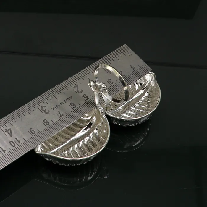 TRIBAL ORNAMENTS Rings Handmade pure 925 sterling silver gorgeous leaf design stylish tilak combo mini bowl tilak patra puja utensils temple article su180 TRIBAL ORNAMENTS Rings Handmade pure 925 sterling silver gorgeous leaf design stylish tilak combo mini bowl tilak patra puja utensils temple article su180