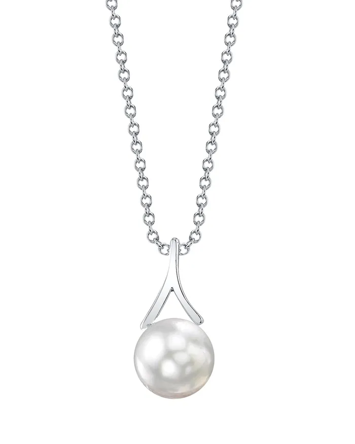 White South Sea Pearl Wren Solitaire Pendant spt Necklaces