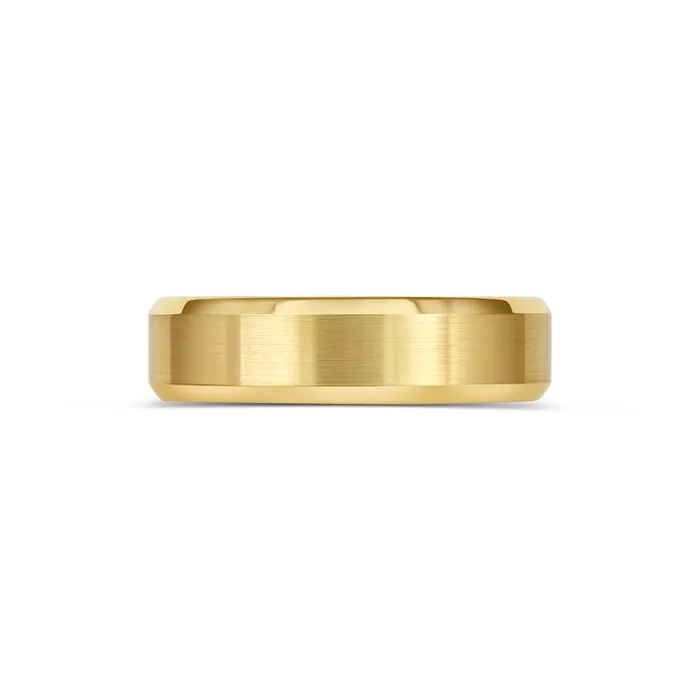 14K Yellow Gold Brushed Band CrownRing Rings