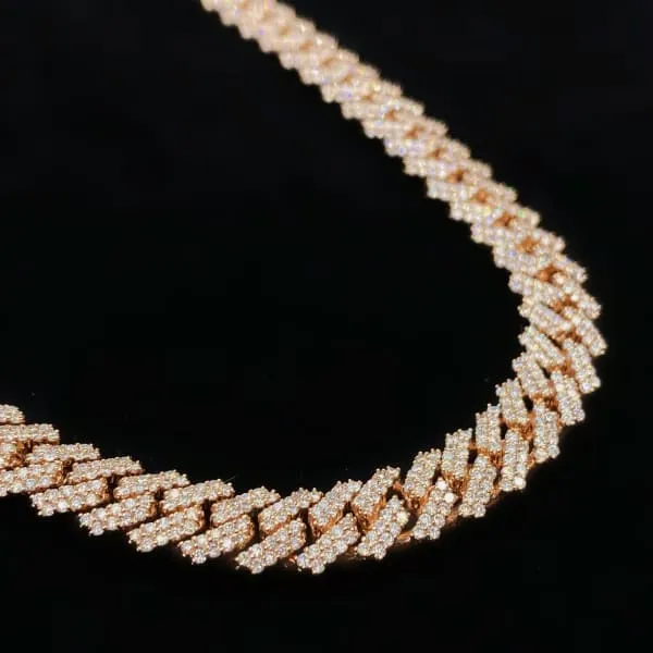 14kt Rose Gold Thin Cuban Link Chain With 1705ct Diamonds CUB1711466 Diamond Source NYC Necklaces 14kt Rose Gold Thin Cuban Link Chain With 1705ct Diamonds CUB1711466 Diamond Source NYC Necklaces
