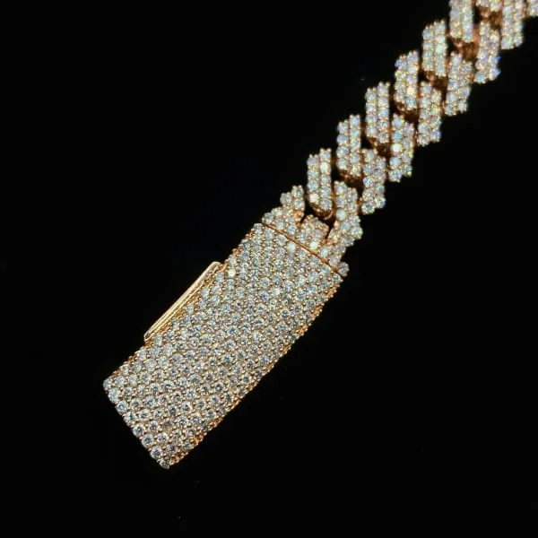 14kt Rose Gold Thin Cuban Link Chain With 1705ct Diamonds CUB1711466 Diamond Source NYC Necklaces 14kt Rose Gold Thin Cuban Link Chain With 1705ct Diamonds CUB1711466 Diamond Source NYC Necklaces