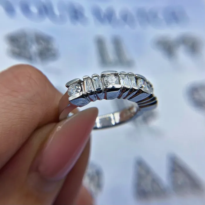 14kt White Gold Eternity Band with 100ct TDW B3950 Diamond Source NYC Rings