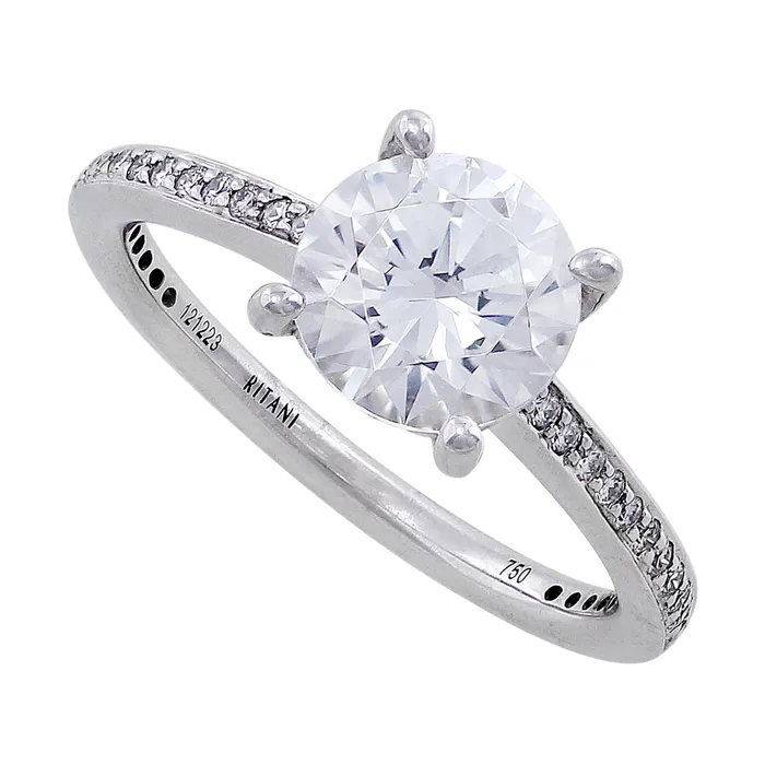 18k White Gold Classic Solitaire Diamond Ring Ritani Rings