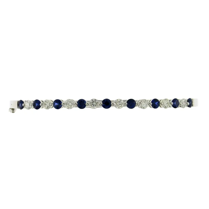 18K White Gold Sapphire and Diamond Clasped Bangle Meierotto Jewelers PreStyled Sets 18K White Gold Sapphire and Diamond Clasped Bangle Meierotto Jewelers PreStyled Sets
