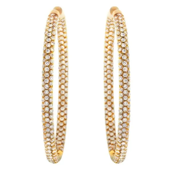 18kt Rose Gold Hoop Earrings 917ct Diamonds EAR174250 Diamond Source NYC Earrings 18kt Rose Gold Hoop Earrings 917ct Diamonds EAR174250 Diamond Source NYC Earrings