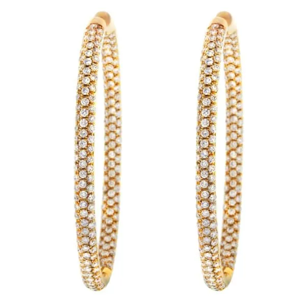 18kt Rose Gold Hoop Earrings 917ct Diamonds EAR174250 Diamond Source NYC Earrings