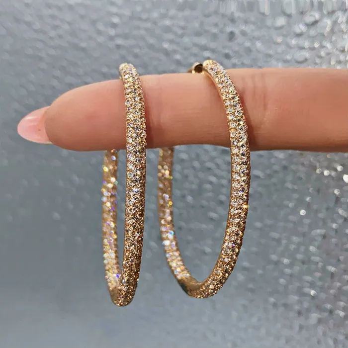 18kt Rose Gold Hoop Earrings 917ct Diamonds EAR174250 Diamond Source NYC Earrings