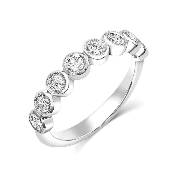 18kt White Gold 072ctw Round Brilliant Diamond Half Band CJ Charles Jewelers Rings 18kt White Gold 072ctw Round Brilliant Diamond Half Band CJ Charles Jewelers Rings