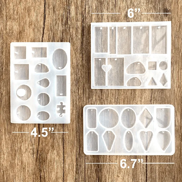 3PCs Resin Jewelry Molds for Resin Pendants Keychains Earrings IntoResin Earrings
