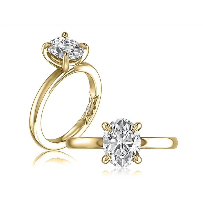 A Jaffe A Jaffe 14K Yellow Gold Solitaire Ring Oval Head Rings