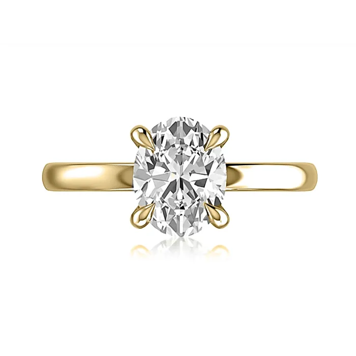 A Jaffe A Jaffe 14K Yellow Gold Solitaire Ring Oval Head Rings