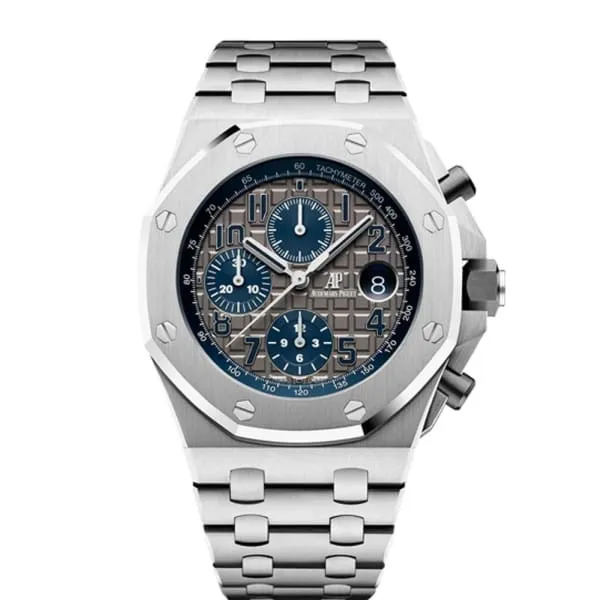 Audemars Piguet Bracelets Audemars Piguet Royal Oak Offshore Chronograph QEII Cup 2018 42mm Mens Watch Ref 26474TIOO1000TI01 Grey Blue Dial Titanium Bracelet Audemars Piguet Bracelets Audemars Piguet Royal Oak Offshore Chronograph QEII Cup 2018 42mm Mens Watch Ref 26474TIOO1000TI01 Grey Blue Dial Titanium Bracelet