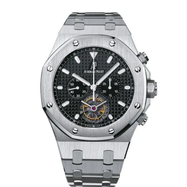 Bracelets Audemars Piguet Audemars Piguet Royal Oak Tourbillon Chronograph 44mm Mens Watch Ref 25977STOO1205ST02 Black Dial Stainless Steel Bracelet Bracelets Audemars Piguet Audemars Piguet Royal Oak Tourbillon Chronograph 44mm Mens Watch Ref 25977STOO1205ST02 Black Dial Stainless Steel Bracelet