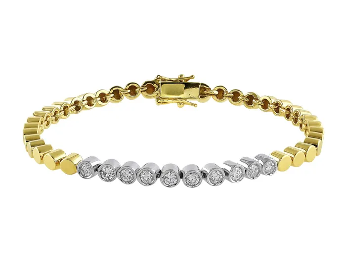 Bracelets CJ Charles Jewelers Estate 14k Yellow Gold Diamond Bracelet